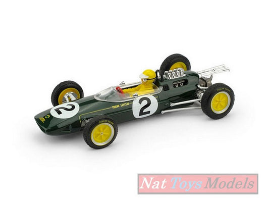 MODELLINO IN SCALA COMPATIBILE CON LOTUS 25 T.TAYLOR 1963 N.2 RET.BELGIO GP + PILOTA 1:43 BRUMM BM0331BCH