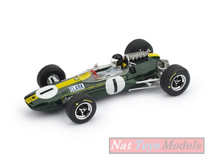 MODELLINO IN SCALA COMPATIBILE CON LOTUS 33 J.CLARK 1965 N.1 WINNER GERMANIA GP + PILOTA 1:43 BRUMM BM0592CH