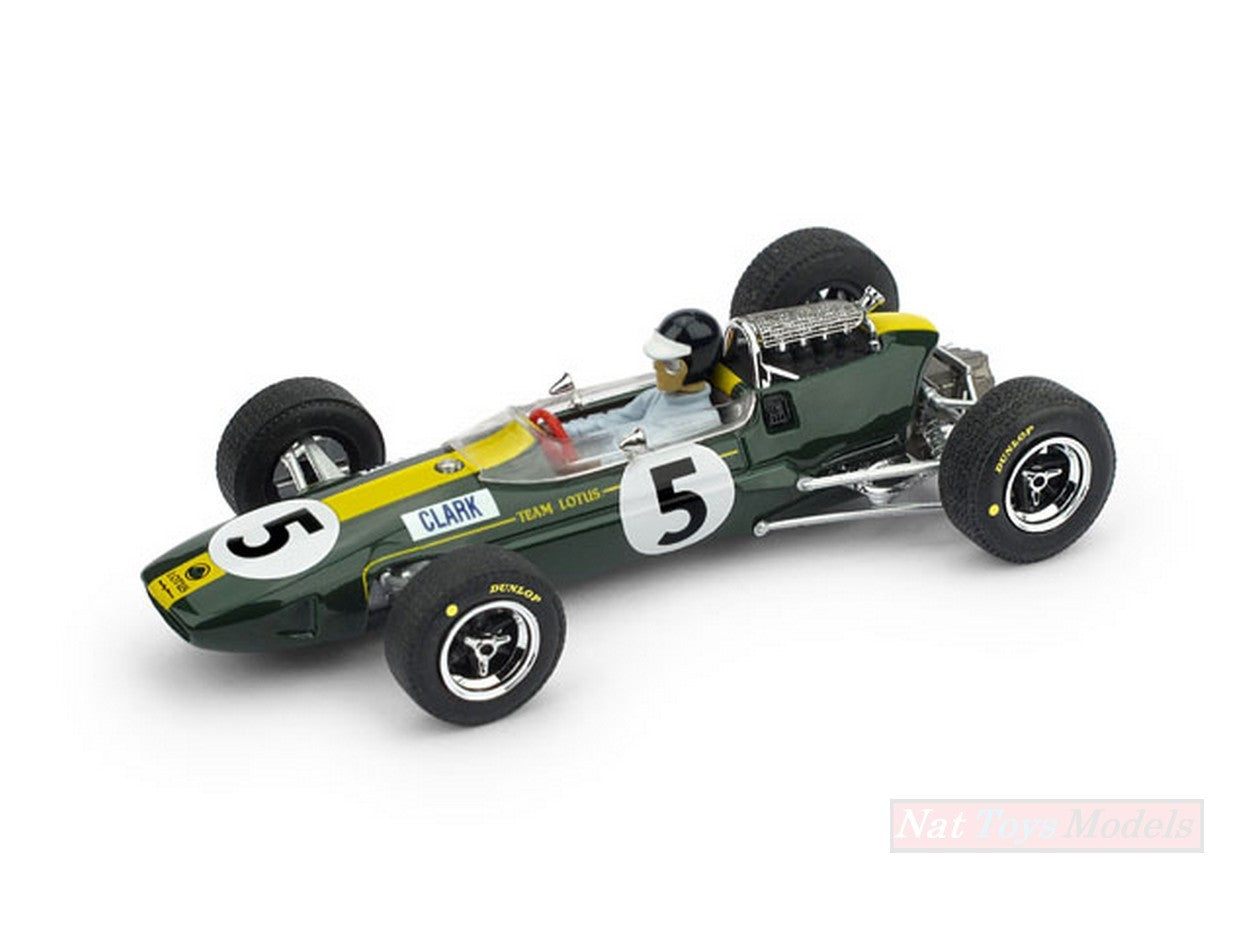 MODELLINO IN SCALA COMPATIBILE CON LOTUS 33 J.CLARK 1965 N.5 WINNER INGHILTERRA GP + PILOTA 1:43 BRUMM BM0590CH