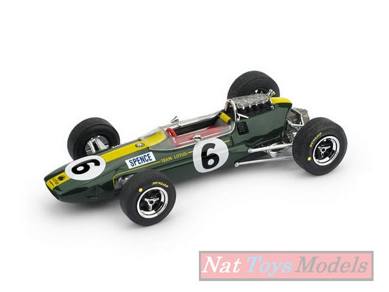 MODELLINO IN SCALA COMPATIBILE CON LOTUS 33 M.SPENCE 1965 N.6 4th INGHILTERRA GP 1:43 BRUMM BM0591