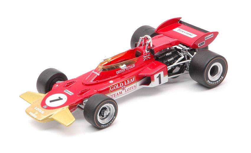 MODELLINO IN SCALA COMPATIBILE CON LOTUS 72D EMERSON FITTIPALDI 1970 N.1 FRENCH GP 1:43 QUARTZO QZ27854