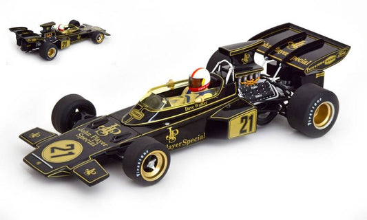 MODELLINO IN SCALA COMPATIBILE CON LOTUS 72D N.5 JPS SPAIN GP 1972 D.WALKER 1:18 MODELCARGROUP MCG18611