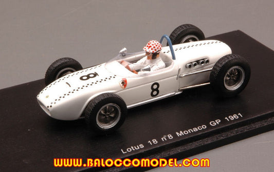 SCALE MODEL COMPATIBLE WITH LOTUS M.MAY 1961 N.8 MONACO GP 1:43 SPARK MODEL S1828