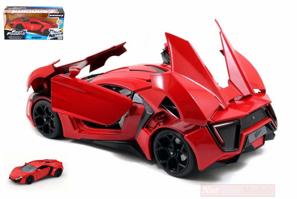 MODELLINO IN SCALA COMPATIBILE CON LYKAN HYPERSPORT FAST & FURIOUS 7 RED 1:24 JADA TOYS JADA97377