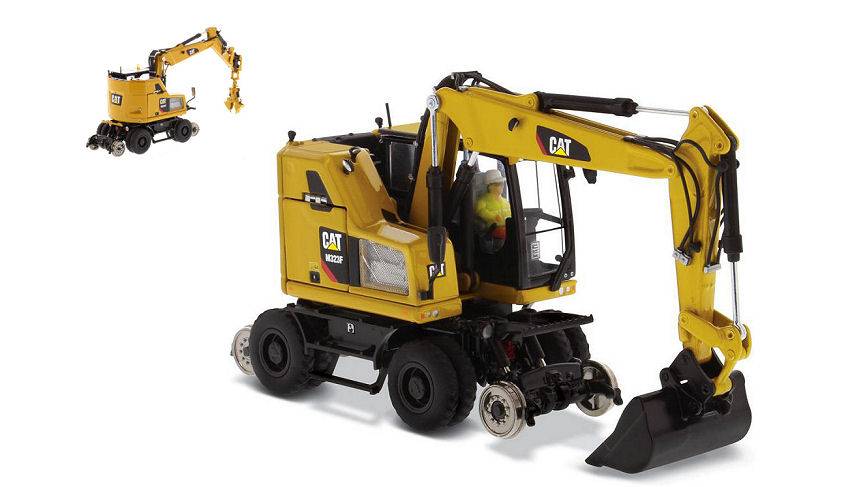 SCALE MODEL COMPATIBLE WITH M323F RAILROAD WHEELED EXCAVATOR 1:50 DIECAST MASTER DM85662