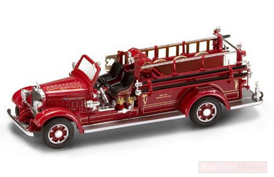 MODELLINO IN SCALA COMPATIBILE CON MACK TYPE 75 BX 1935 FIRE TRUCK 1:43 LUCKY DIE CAST LDC43001