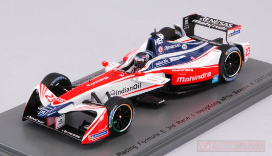 SCALE MODEL COMPATIBLE WITH MAHINDRA N.23 3rd Rd.1 HONG KONG FORMULA E (2017-2018) N.HEIDFIELD 1:43 SPARK MODEL S5933