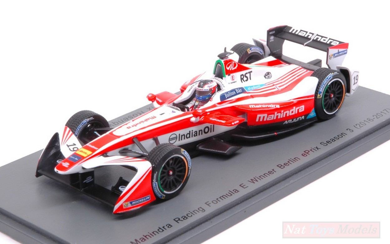 SCALE MODEL COMPATIBLE WITH MAHINDRA RACING F.ROSENQVIST 2017 N.19 WINNER Rd7 BERLIN FORMULA E 1:43 SPARK MODEL S5903