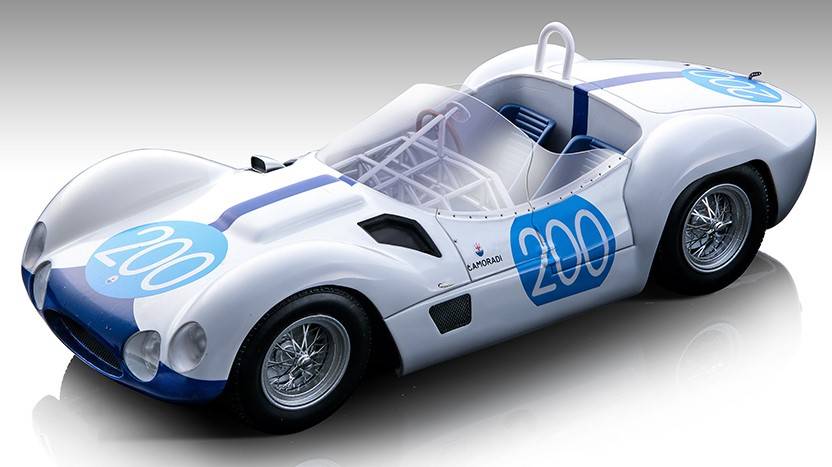 MODELLINO IN SCALA COMPATIBILE CON MASERATI BIRDCAGE TIPO 61 N.200 TARGA FLORIO 1960 MAGLIOLI/VACCAR.1:18 TECNOMODEL TMD18276G