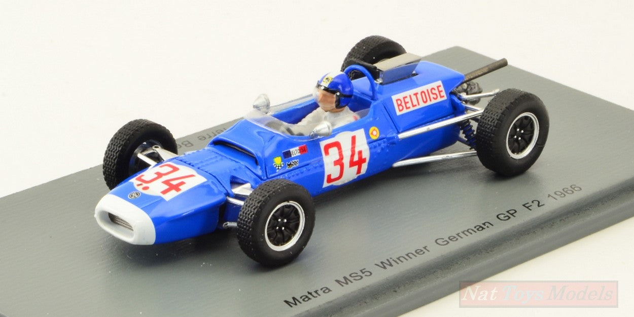 MODELLINO IN SCALA COMPATIBILE CON MATRA MS5 JEAN-PIERRE BELTOISE 1966 N.34 WINNER F2 GERMAN GP 1:43 SPARK MODEL S7180