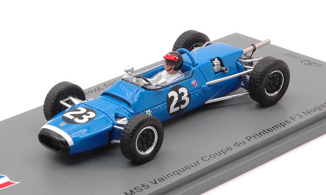 MODELLINO IN SCALA COMPATIBILE CON MATRA MS5 N.23 WINNER COUPE DU PRINTEMPS F3 NOGARO 1967 ROBY WEBER 1:43 SPARK MODEL SF188