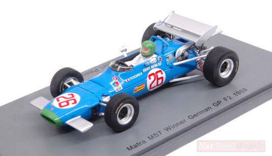 MODELLINO IN SCALA COMPATIBILE CON MATRA MS7 H.PESCAROLO 1969 N.26 WINNER GERMAN GP F2 1:43 SPARK MODEL S4290