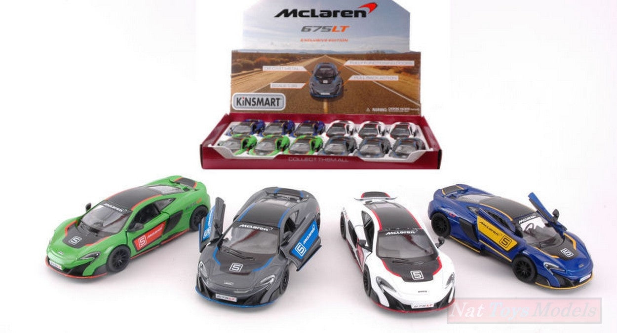 MODELLINO IN SCALA COMPATIBILE CON MC LAREN 675LT 2016 N.5 ASS.1:36 KINSMART KT5392DF