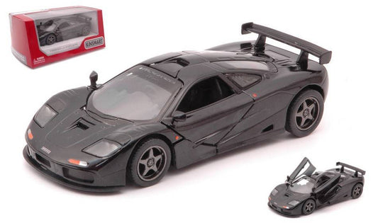 MODELLINO IN SCALA COMPATIBILE CON MC LAREN F1 GTR 1995 BLACK cm 12 BOX KINSMART KT5411WBK