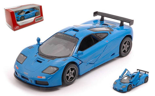 MODELLINO IN SCALA COMPATIBILE CON MC LAREN F1 GTR 1995 BLUE cm 12 BOX KINSMART KT5411WB