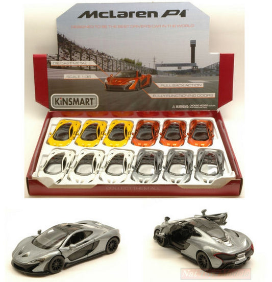 MODELLINO IN SCALA COMPATIBILE CON MC LAREN P1 2016 1:36 KINSMART KT5393D