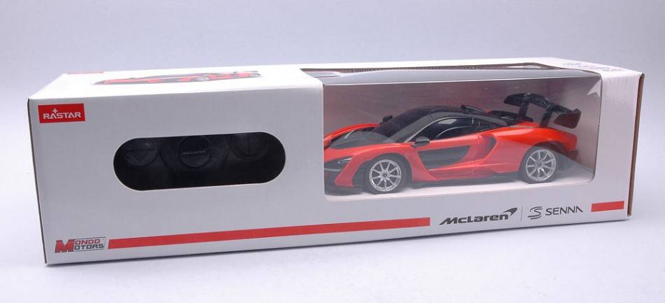 MODELLINO IN SCALA COMPATIBILE CON MC LAREN SENNA ORANGE RADIOCOMANDO 1:24 MONDO MOTORS MM63644OR