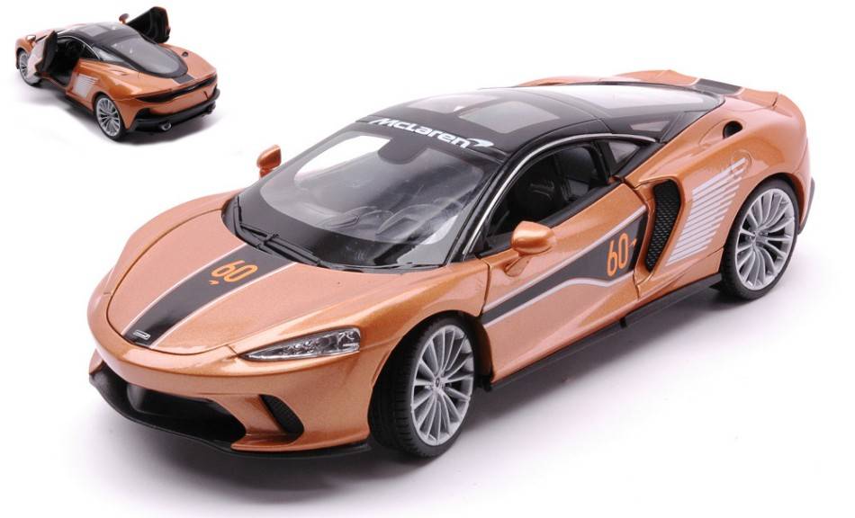 MODELLINO IN SCALA COMPATIBILE CON MCLAREN GT MET.DARK BEIGE 60th ANNIVERSARY EDITION 1:24 WELLY WE24105S