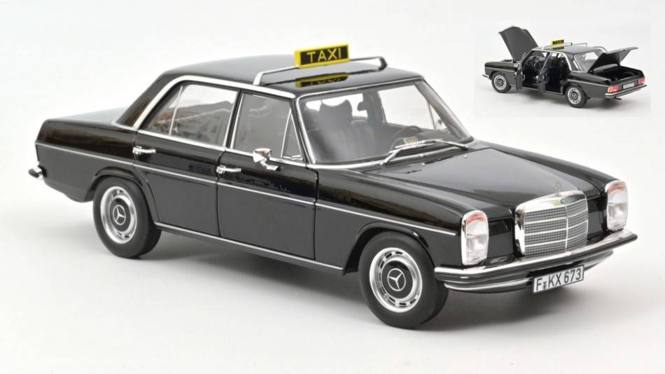 MODELLINO IN SCALA COMPATIBILE CON MERCEDES 200 1968 TAXI BLACK 1:18 NOREV NV183776