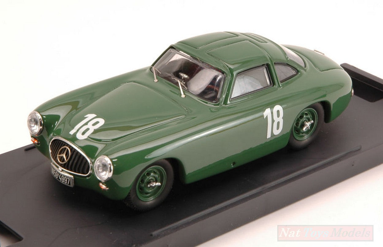 MODELLINO IN SCALA COMPATIBILE CON MERCEDES 300 SL COUPE N.18 WINNER GP BERN 1952 K.KLING 1:43 BANG BG7211