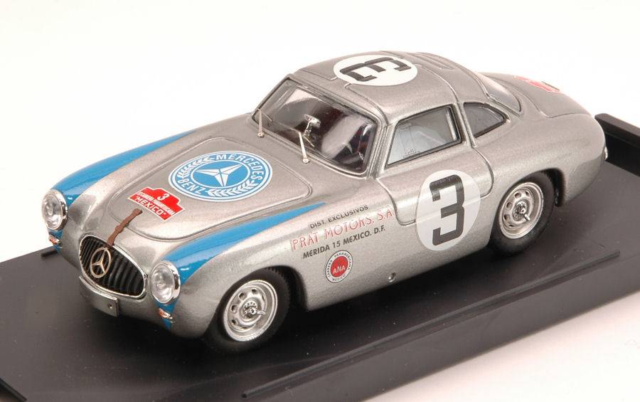 MODELLINO IN SCALA COMPATIBILE CON MERCEDES 300 SL COUPE N.3 2nd CARRERA MEXICO 1952 LANG-GRUPP 1:43 BANG BG7263