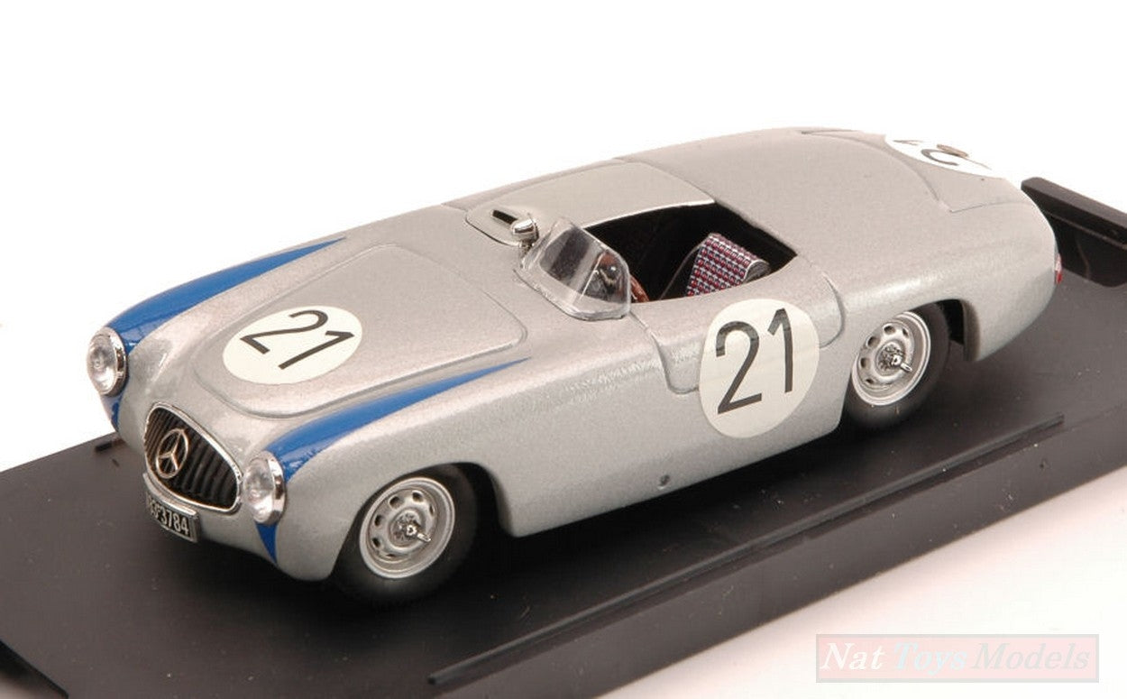 MODELLINO IN SCALA COMPATIBILE CON MERCEDES 300 SL SPIDER N.21 WINNER GP NURBURGRING 1952 H.LANG 1:43 BANG BG7201