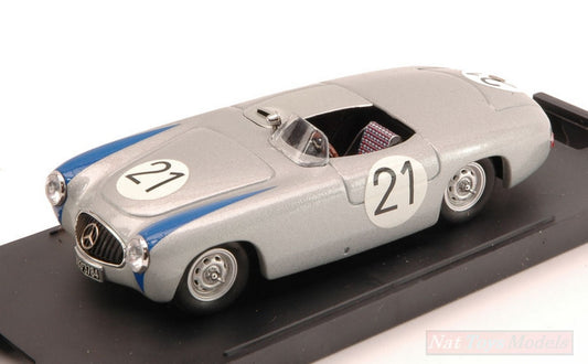 MODELLINO IN SCALA COMPATIBILE CON MERCEDES 300 SL SPIDER N.21 WINNER GP NURBURGRING 1952 H.LANG 1:43 BANG BG7201