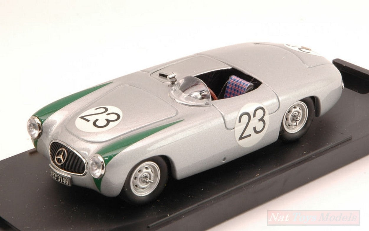 MODELLINO IN SCALA COMPATIBILE CON MERCEDES 300 SL SPIDER N.23 4th NURBURGRING 1952 THEO HELFRICH 1:43 BANG BG7243