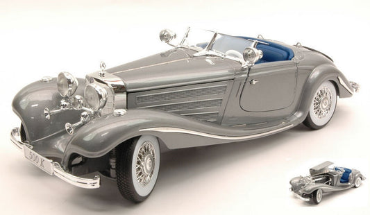 SCALE MODEL COMPATIBLE WITH MERCEDES 500 K TYPE 1936 SILVER 1:18 MAISTO MI36862S