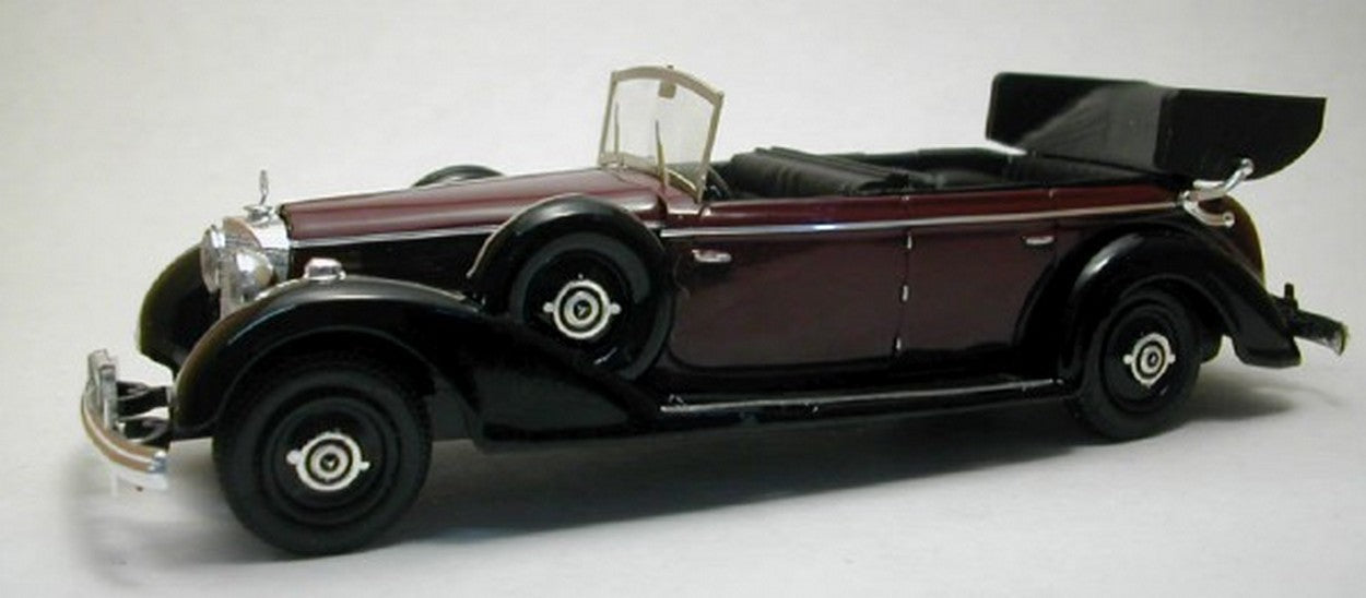 MODELLINO IN SCALA COMPATIBILE CON MERCEDES 770 OPEN CABRIO 1938 AMARANT/BLACK 1:43 RIO RI4021