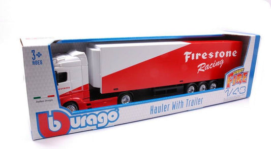 SCALE MODEL COMPATIBLE WITH MERCEDES ACTROS GIGASPACE FIRESTONE RACING 1:43 BURAGO BU31460R