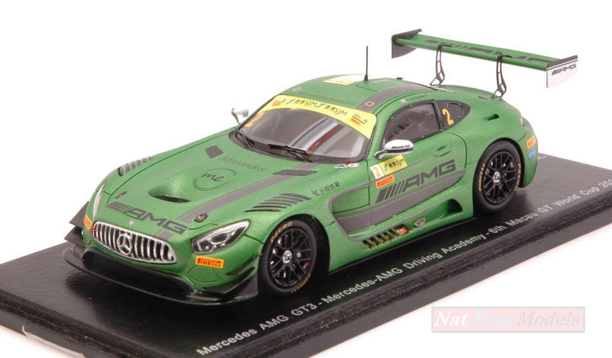 SCALE MODEL COMPATIBLE WITH MERCEDES AMG GT3 N.2 6th MACAU GT WORLD CUP 2016 R.VAN DER ZANDE 1:43 SPARK MODEL SA114