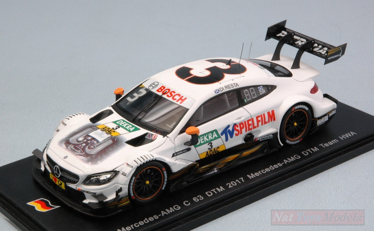 SCALE MODEL COMPATIBLE WITH MERCEDES C63 N.3 11th DTM 2017 P.DI RESTA 1:43 SPARK MODEL SG349