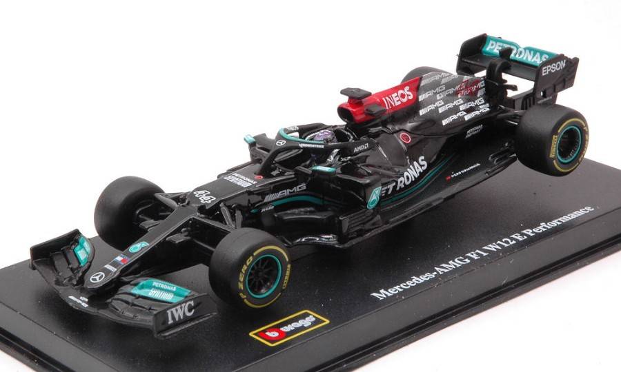 SCALE MODEL COMPATIBLE WITH MERCEDES F1 W12 EQ POWER LEWIS HAMILTON 2021 N.44 SIGNATURE 1:43 BURAGO BU38058H