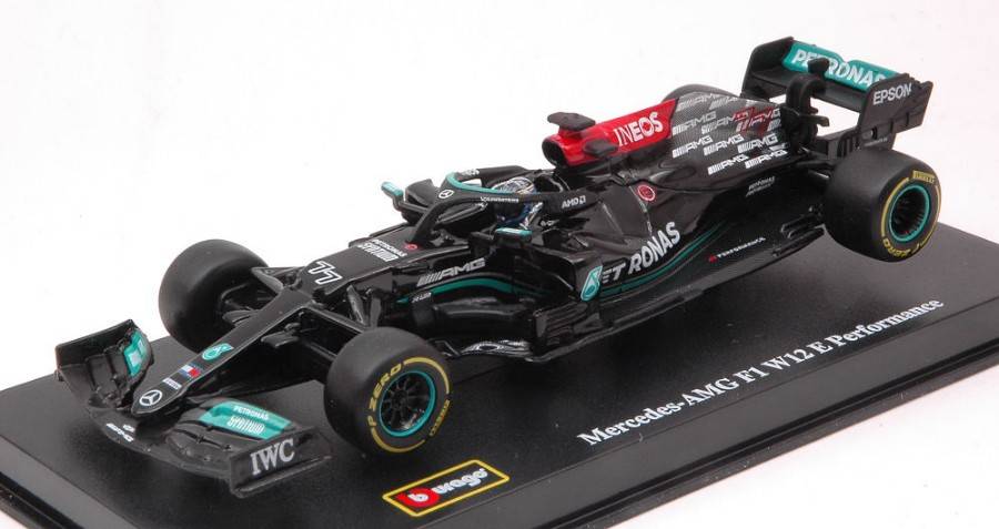 SCALE MODEL COMPATIBLE WITH MERCEDES F1 W12 EQ POWER VALTTERI BOTTAS 2021 N.77 SIGNATURE 1:43 BURAGO BU38058B