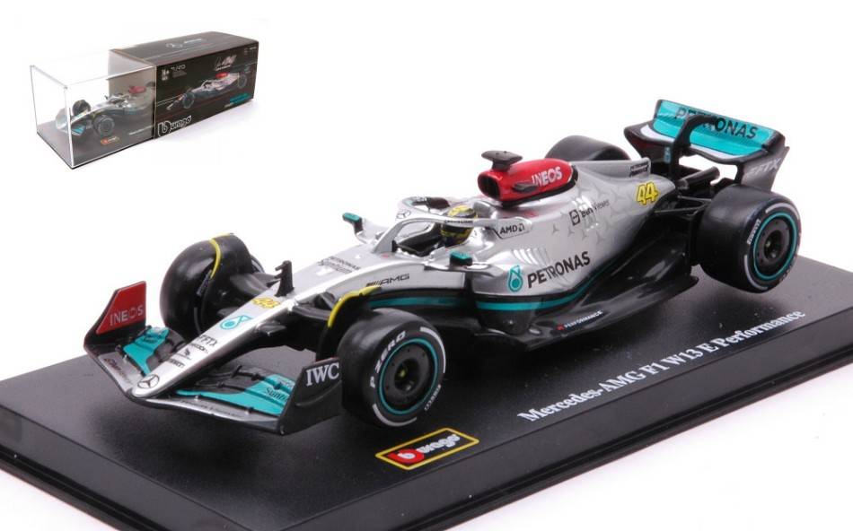 MODELE REDUIT COMPATIBLE AVEC MERCEDES F1 W13E N.44 2022 LEWIS HAMILTON SIGNATURE 1:43 BURAGO BU38066H