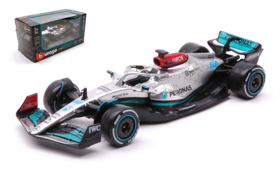 SCALE MODEL COMPATIBLE WITH MERCEDES F1 W13E N.63 2022 GEORGE RUSSELL 1:43 BURAGO BU38065R