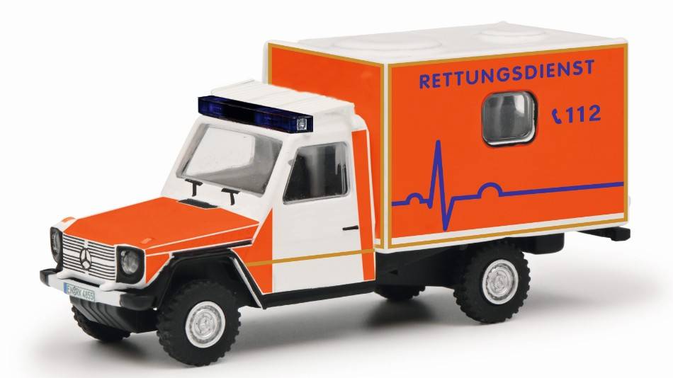 SCALE MODEL COMPATIBLE WITH MERCEDES G-MODEL "RETTUNGSDIENST"AMBULANCE 1:87 SCHUCO SH452674300