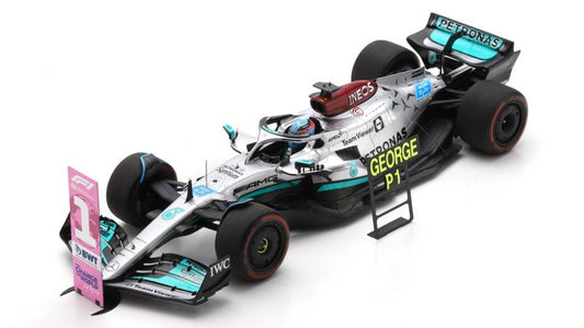 SCALE MODEL COMPATIBLE WITH MERCEDES G.RUSSELL 2022 N.63 WINNER BRAZILIAN GP WITH PIT 1:18 SPARK MODEL 18S777