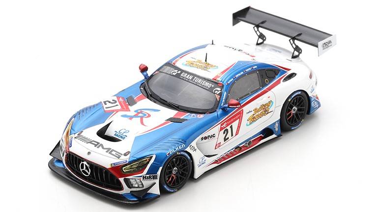 MODELLINO IN SCALA COMPATIBILE CON MERCEDES GT3 N.21 24 H NURBURGRING 2022 PUTMAN-FOSTER-LEWIS-ESPENLAUB SPARK MODEL SG851