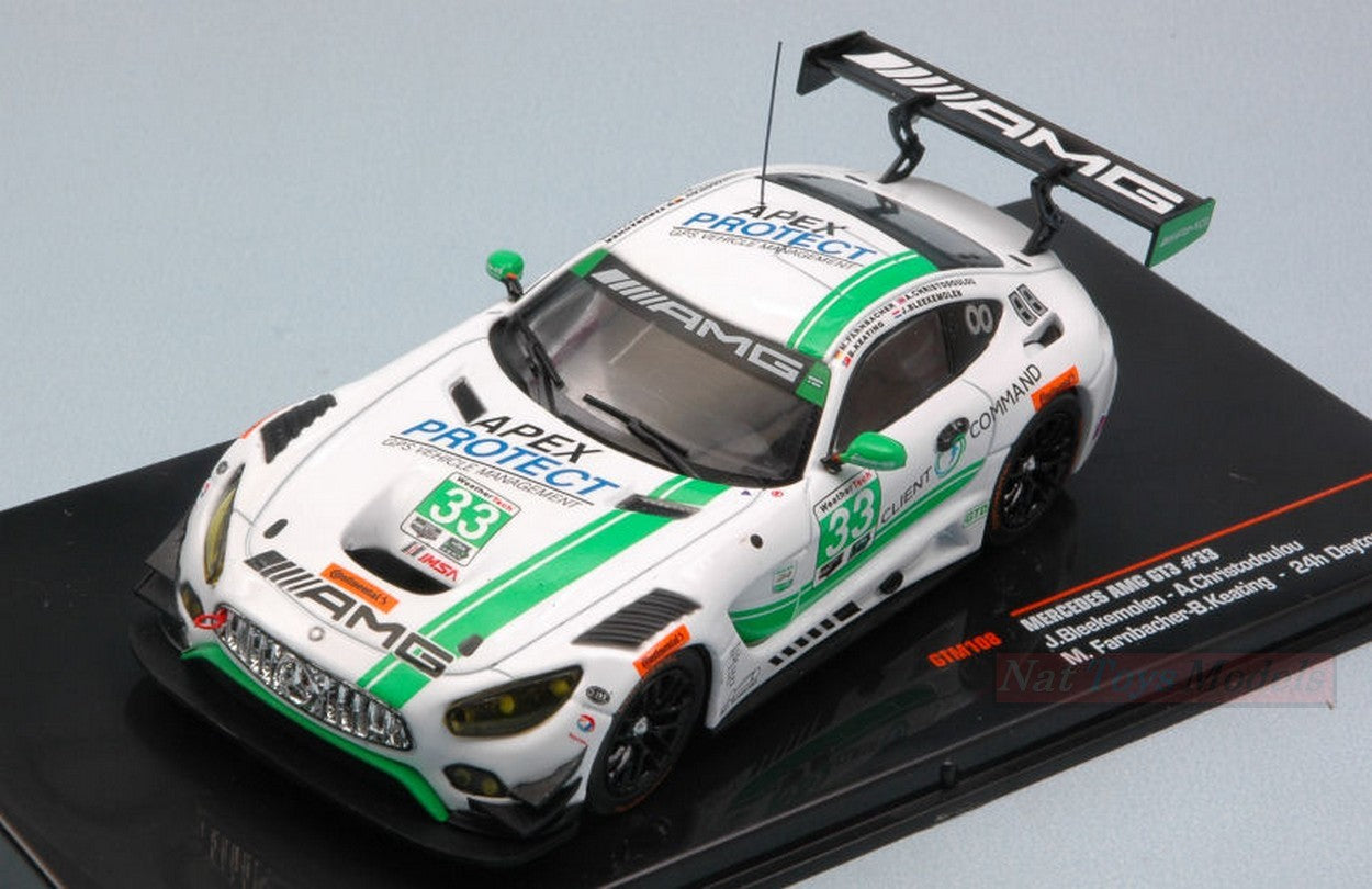 SCALE MODEL COMPATIBLE WITH MERCEDES GT3 N.33 20th 24 H DAYTONA 2017 BLEEKEMOLEN-CHRIST.-FARNB.1:43 IXO MODEL GTM108