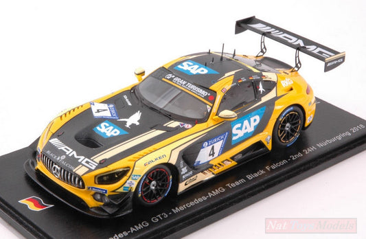 SCALE MODEL COMPATIBLE WITH MERCEDES GT3 N.4 2nd 24 H NURBURGRING 2018 ENGEL-METZGER-MULLER-CR. SPARK MODEL SG401