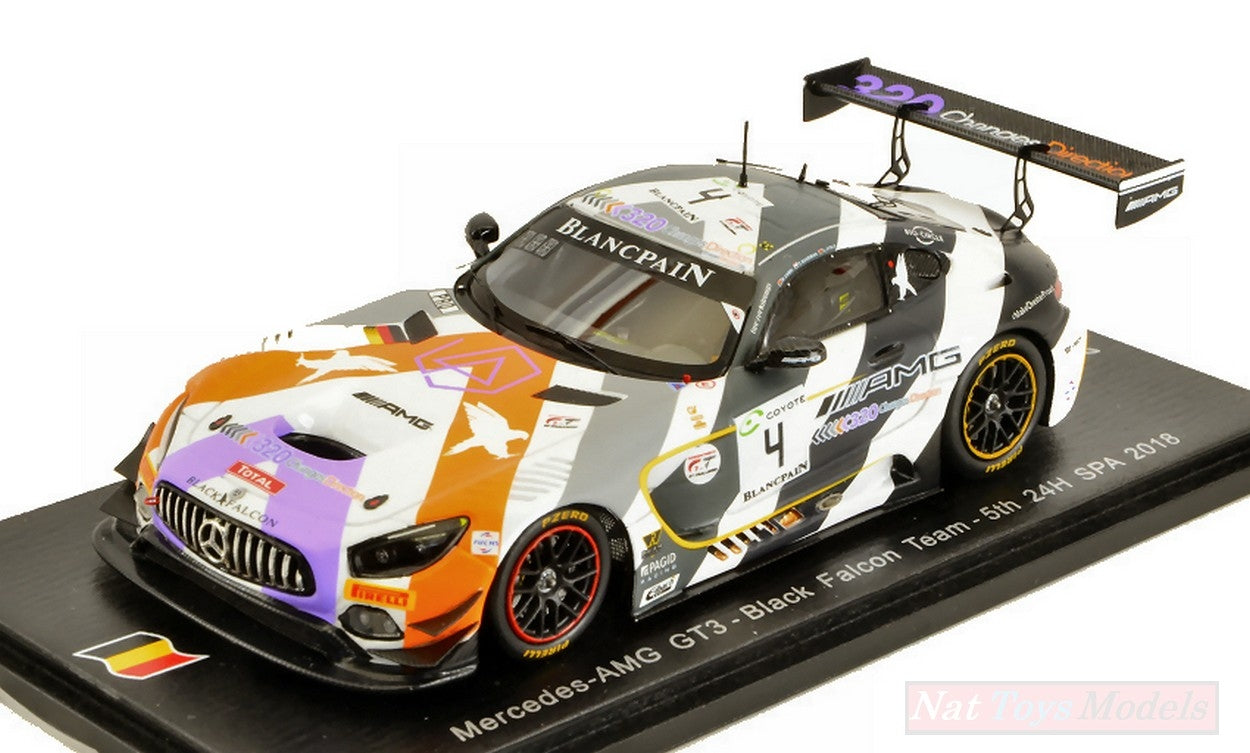 SCALE MODEL COMPATIBLE WITH MERCEDES GT3 N.4 5th 24 H SPA 2018 Y.BUURMAN-L.STOLZ-M.ENGEL 1:43 SPARK MODEL SB205