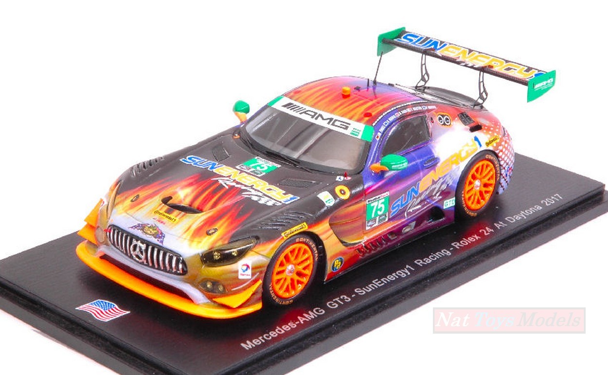 SCALE MODEL COMPATIBLE WITH MERCEDES GT3 N.75 42nd 24H DAYTONA 2017 MORRIS-SAID-ENGEL 1:43 SPARK MODEL US030