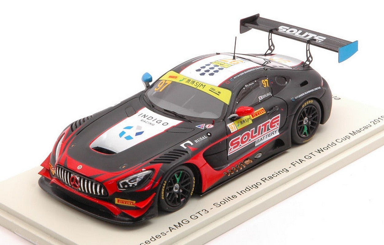 MODELE REDUIT COMPATIBLE AVEC MERCEDES GT3 N.97 FIA GT WORLD CUP MACAU 2019 R.BRUINS 1:43 SPARK MODEL SA219