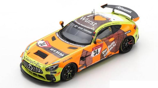 MODELLINO IN SCALA COMPATIBILE CON MERCEDES GT4 N.34 WINNER SP 10 24 H NURBURGRING 2021 MARCHEWICZ-BOCKMANN SPARK MODEL SG766