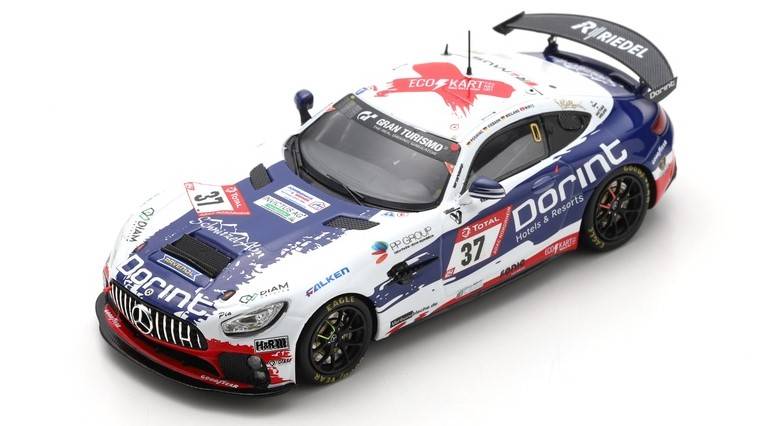 MODELLINO IN SCALA COMPATIBILE CON MERCEDES GT4 N.37 24 H NURBURGRING 2021 VIEBAHN-POSAVAC-WIRTZ-WEILAND SPARK MODEL SG768