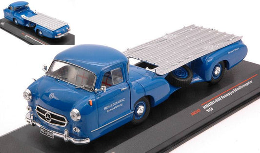 SCALE MODEL COMPATIBLE WITH MERCEDES RENNTRANSPORTER 1955
 BLAUES WUNDER 1:43 IXO MODEL RAC342