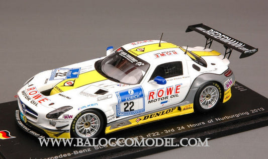 SCALE MODEL COMPATIBLE WITH MERCEDES SLS AMG GT3 N.22 3rd NURBURGRING 2013 1:43 SPARK MODEL SG079