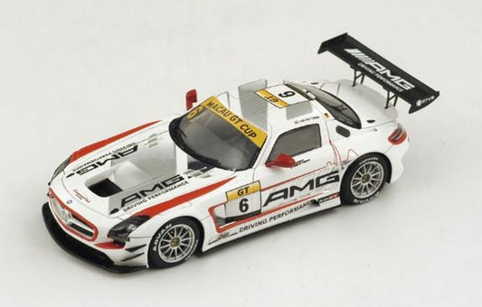 SCALE MODEL COMPATIBLE WITH MERCEDES SLS AMG GT3 N.6 2nd MACAU GP GT CUP 2014 R.VAN DER ZANDE 1:43 SPARK MODEL SA069